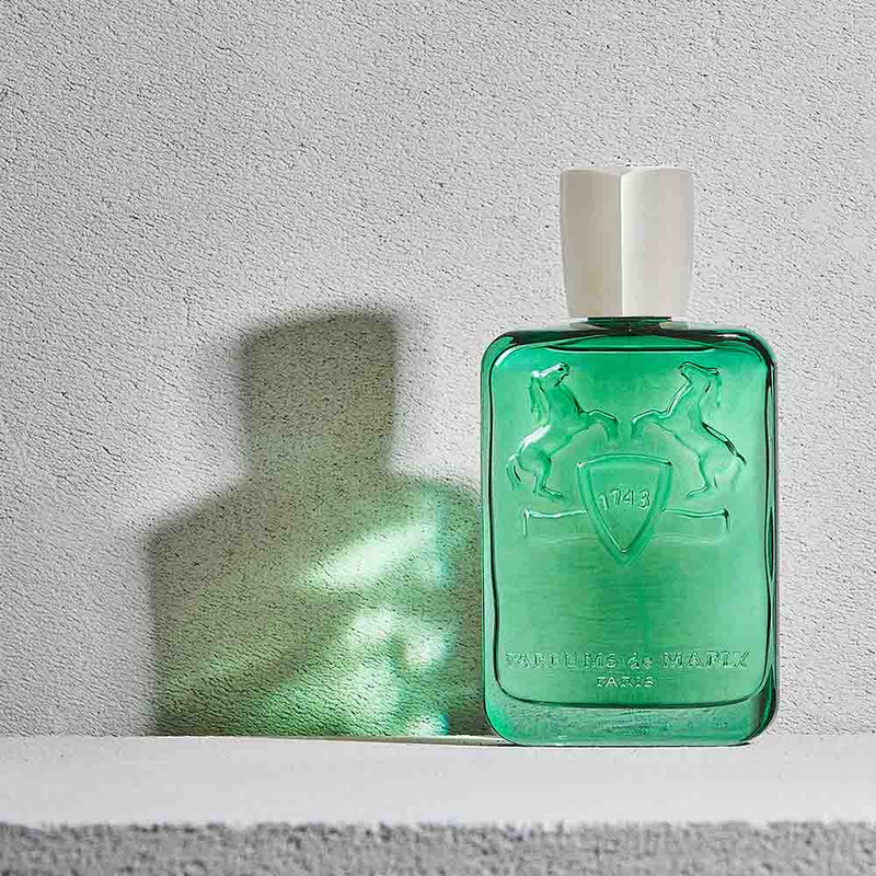 Greenley by Parfums de Marly, a unisex scent with natural ingredients.
